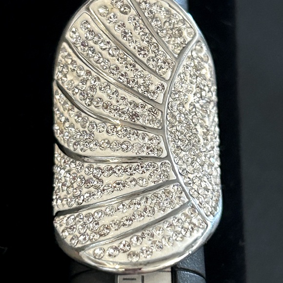 💎 Elegant “Art-Deco” Concave Statement Ring Stunning CZ’s Sz. 6 - Vintage - Picture 5 of 7